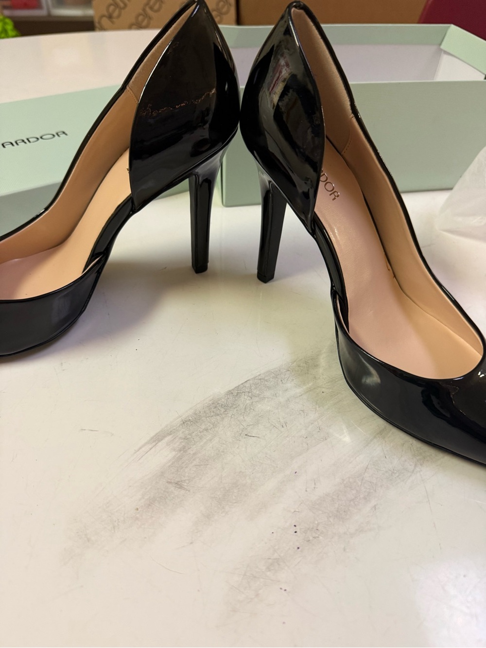Jenn Ardor Black Patent D'Orsay Stiletto Pumps Size 9M - Picture 5 of 8